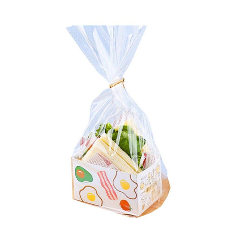 Sandwich Packaging Sets, Pack of 100 - Breakfast, Small (10 x 6 x 6 cm)
