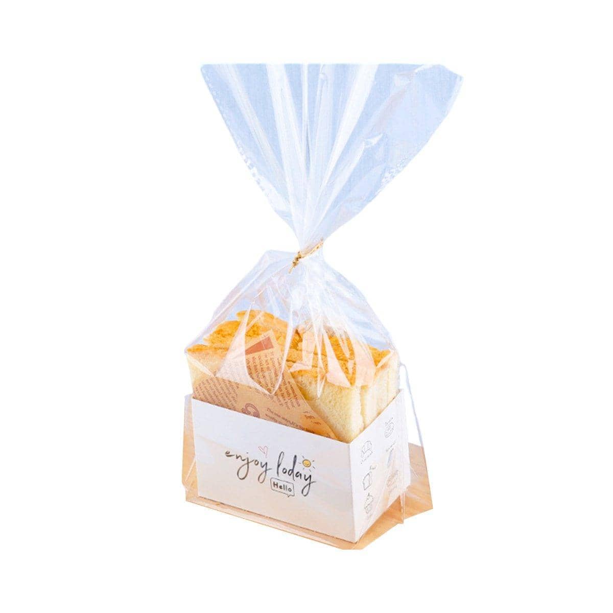 Sandwich Packaging Sets, Pack of 100 - Enjoy Today, Small (10 x 6 x 6 cm)