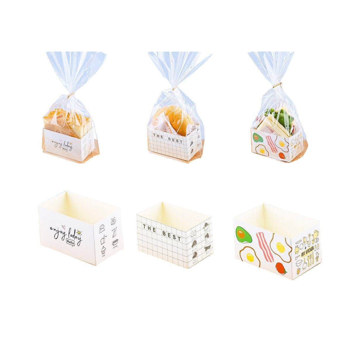 Sandwich Packaging Sets, Pack of 100 - Enjoy Today, Small (10 x 6 x 6 cm) - view 3