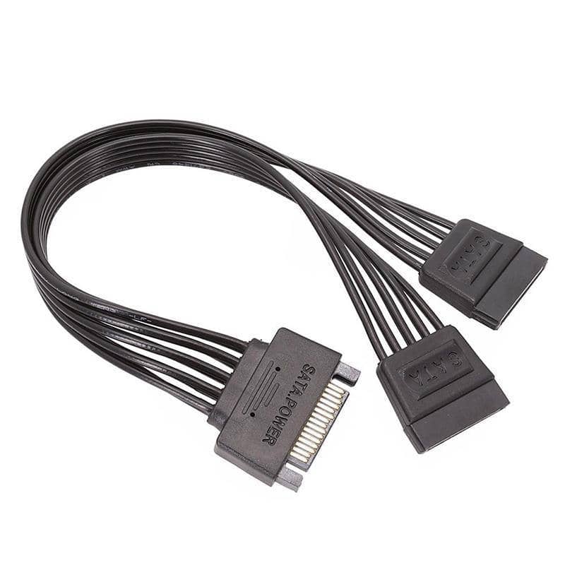 SATA Power Splitter Cable 15 Pin, 1 Male to 2 Female for HDD and SSD - view 3