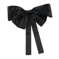 Satin Big Bow Barrette Hair Clip with Steel Clip for Women, Black - view 2