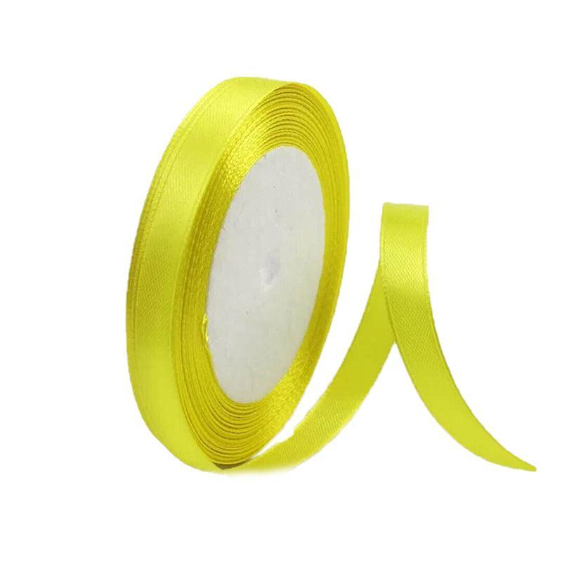 Satin Hair Ribbon 10mm x 5m - Large, Lemon Yellow