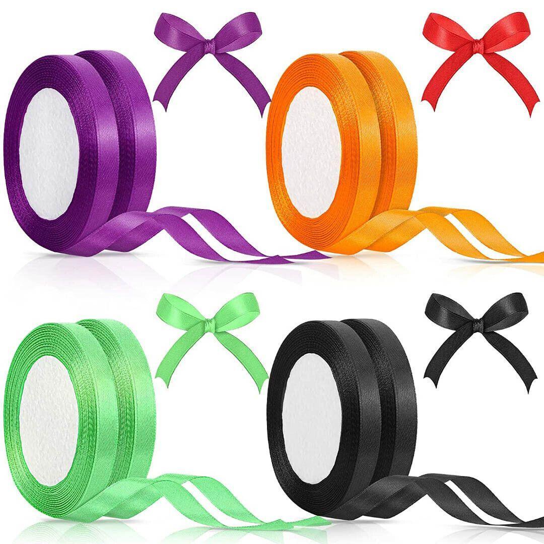 Satin Hair Ribbon for Gifts and Crafts - Extra Small 10mm x 1m, Red Orange - view 4