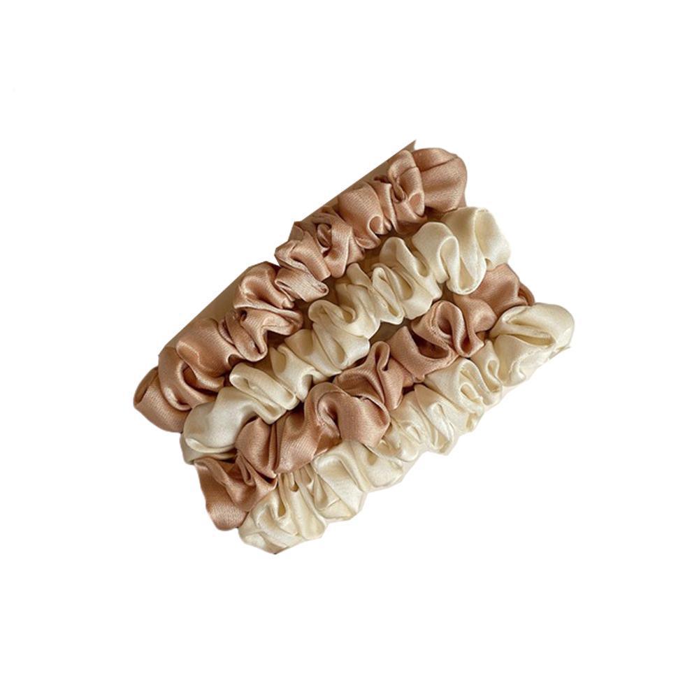 Satin Scrunchies, Pack of 4 - Blush Pink and Cream