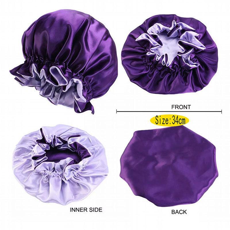 Satin Sleep Cap with Adjustable Wide Band - Beige - view 4