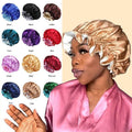 Satin Sleep Cap with Adjustable Wide Band - Gold - view 2