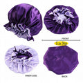 Satin Sleep Cap with Adjustable Wide Band - Wine Red - view 4
