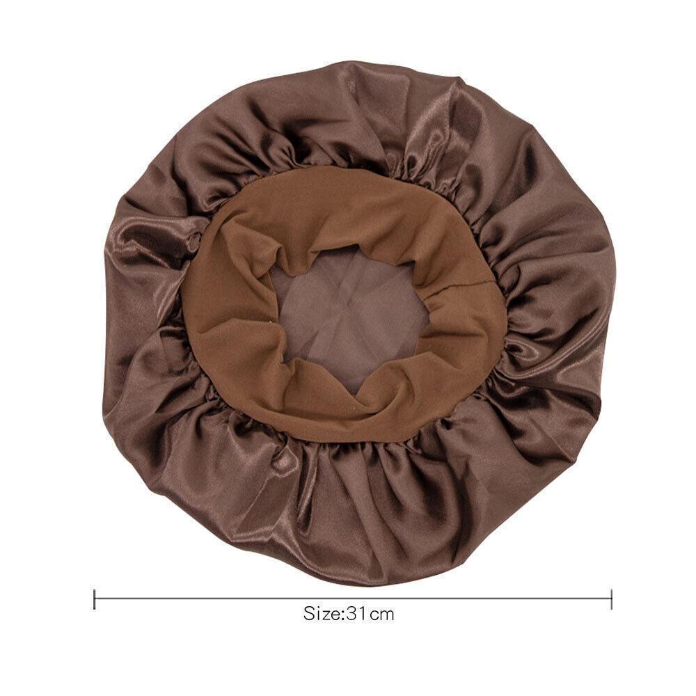 Satin Sleeping Bonnet Hair Wrap Cap for Women - Beige - view 4