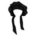 Satin Sleeping Bonnet Hair Wrap Cap for Women, Elastic - Black