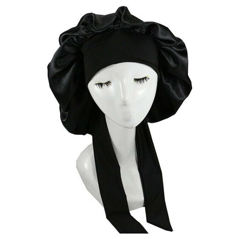 Satin Sleeping Bonnet Hair Wrap Cap for Women, Elastic - Purple - view 3