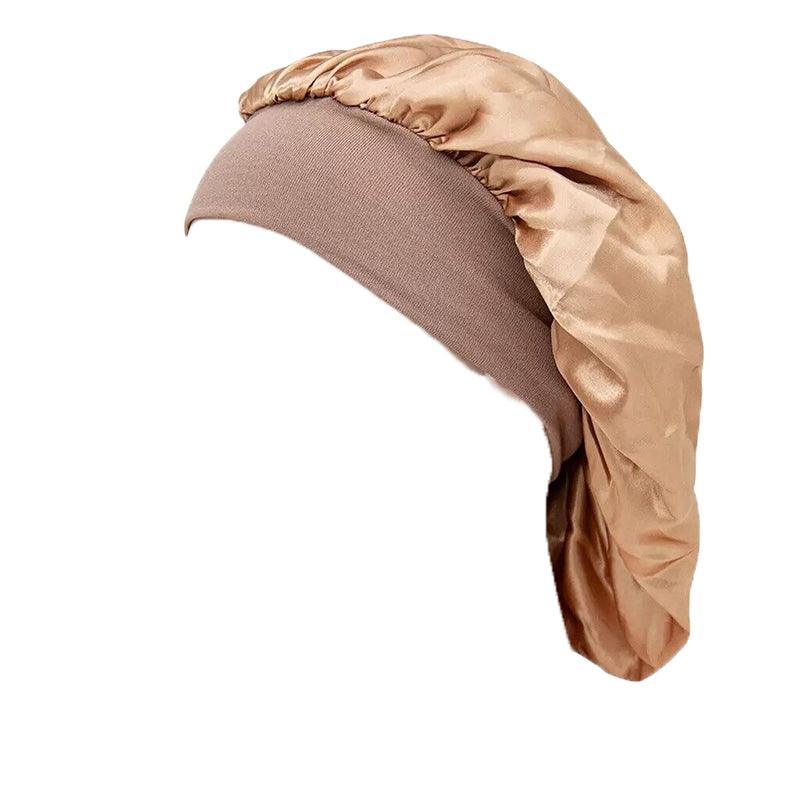 Satin Sleeping Bonnet Hair Wrap Cap for Women - Gold
