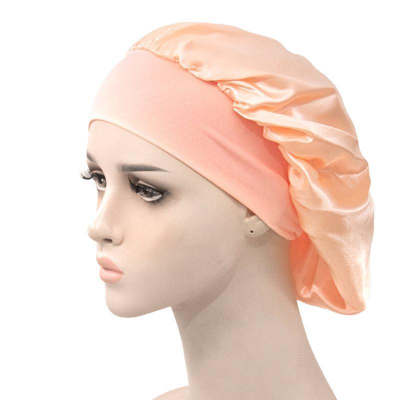 Satin Sleeping Bonnet Hair Wrap Cap for Women - Rose Red - view 25