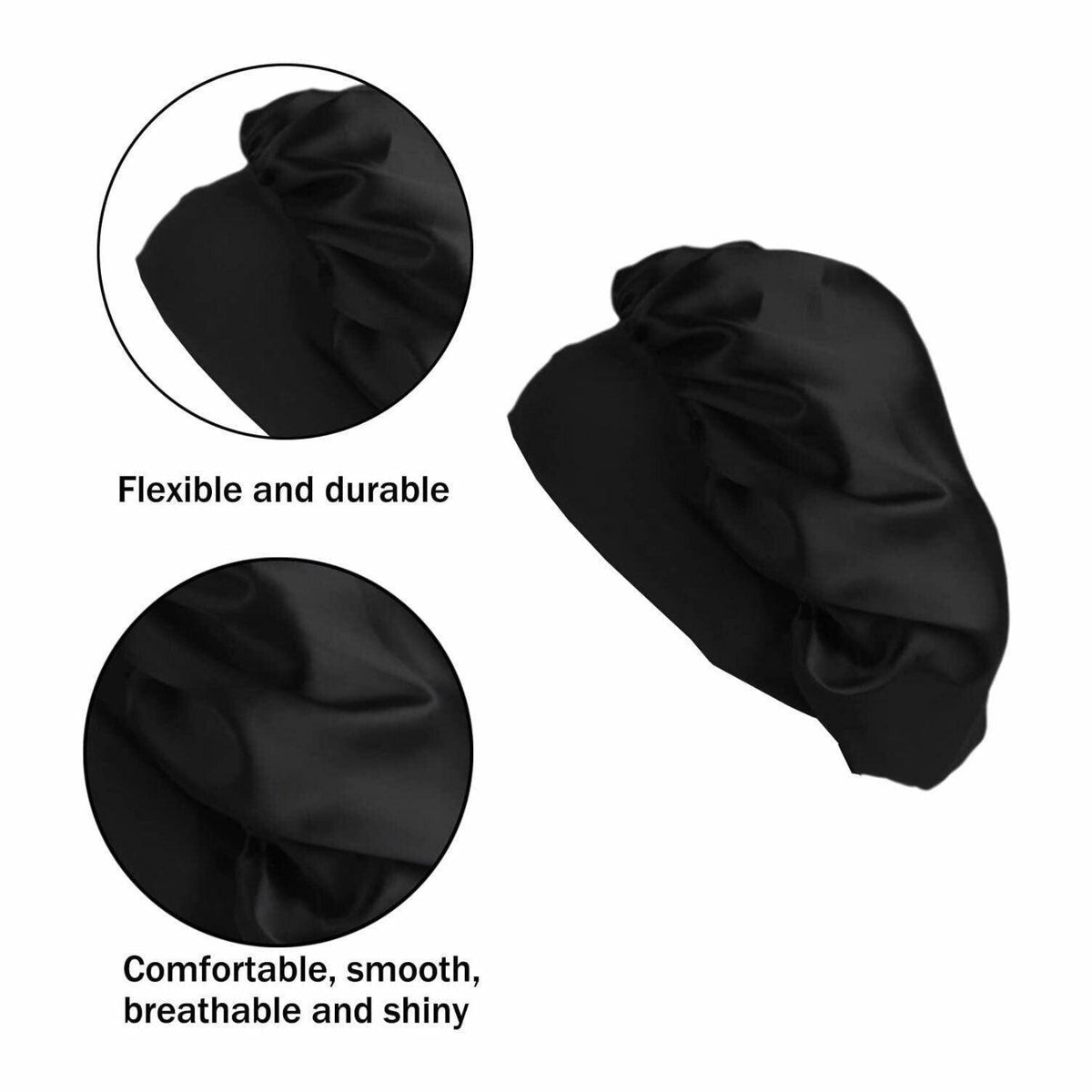 Satin Sleeping Bonnet Hair Wrap Cap for Women - Rose Red - view 8