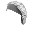 Satin Sleeping Bonnet Hair Wrap Cap for Women - Silver
