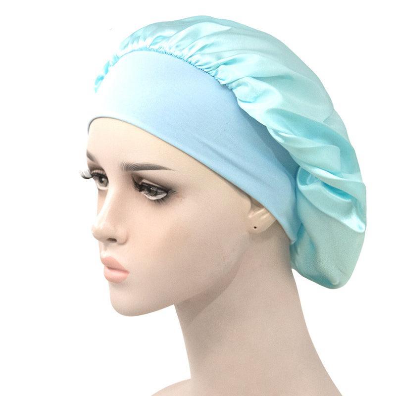 Satin Sleeping Bonnet Hair Wrap Cap for Women - Teal - view 27