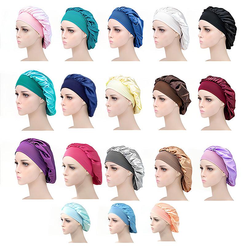 Satin Sleeping Bonnet Hair Wrap Cap for Women - Teal - view 3