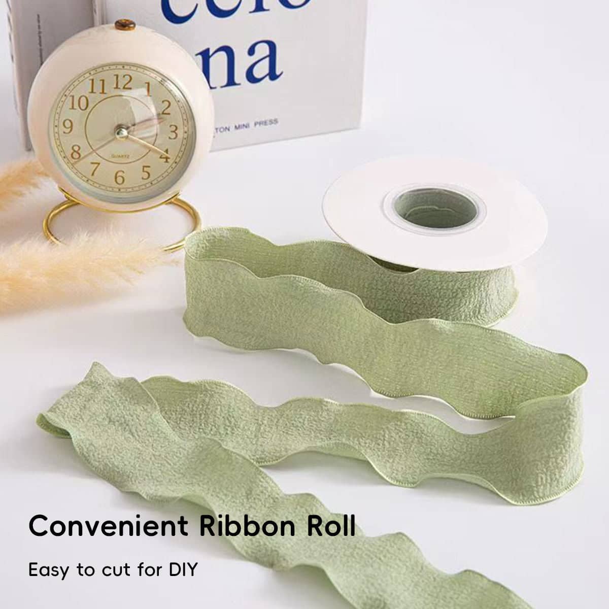 Scalloped Edge Ribbon Set, 10 Rolls - Sage Green - view 5