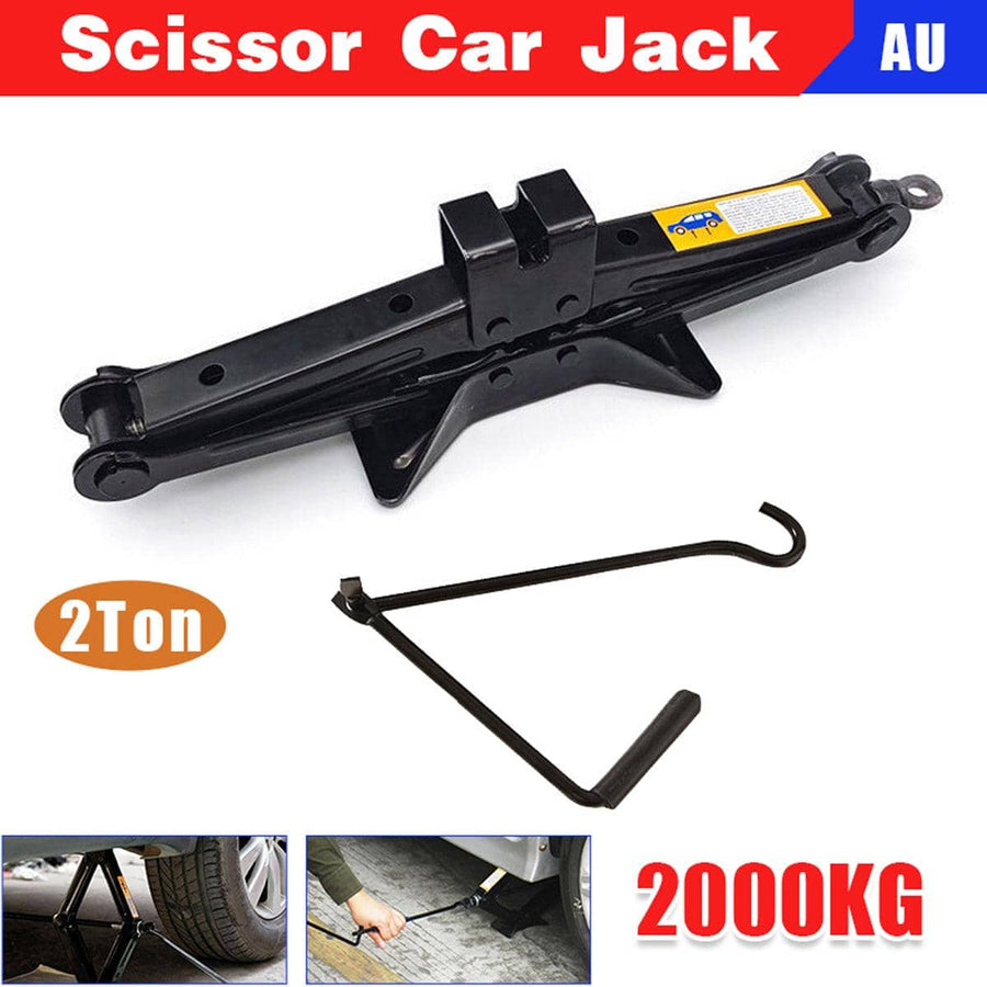 Scissor Car Jack 2 Ton (2000 kg) with Wind-Up Crank Handle for Tyre Changes