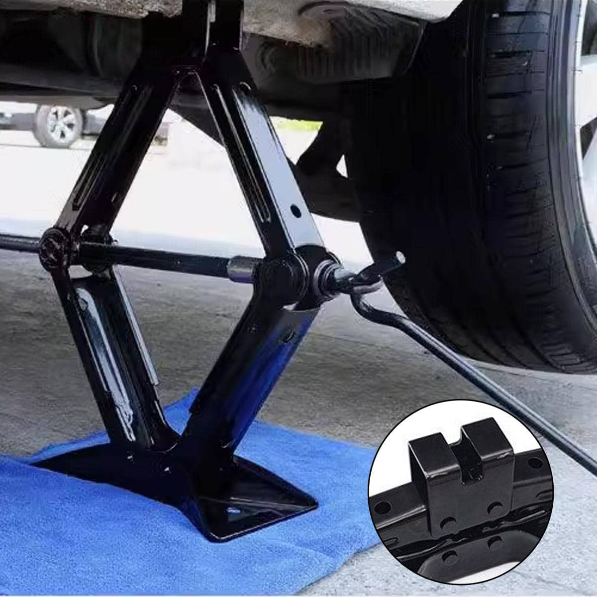 Scissor Car Jack 2 Ton (2000 kg) with Wind-Up Crank Handle for Tyre Changes - view 3