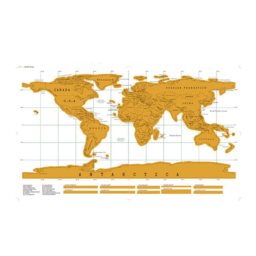 Scratch-Off World Map Poster, White Background - 82.5 x 59.4cm
