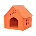 Scratch Resistant Semi Enclosed Felt Cat House - Orange
