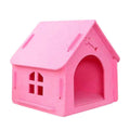 Scratch Resistant Semi Enclosed Felt Cat House - Pink