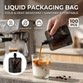 Screw Cap Spout Liquid Pouches - Black, 100 Pack