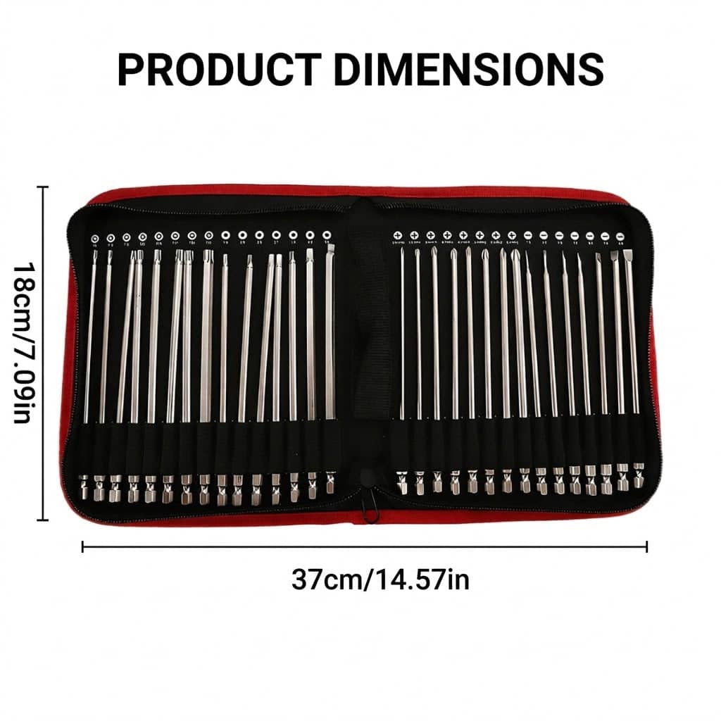 Screwdriver Bit Set 150 mm Long, Power Tool Accessory Kit - Pack of 30 - view 3
