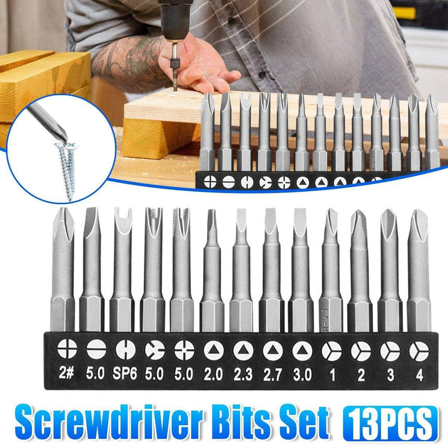 Screwdriver Bits Set of 13 with Special Shaped Heads for Household Repairs