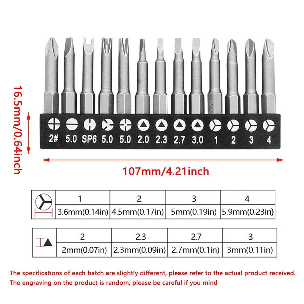 Screwdriver Bits Set of 13 with Special Shaped Heads for Household Repairs - view 4