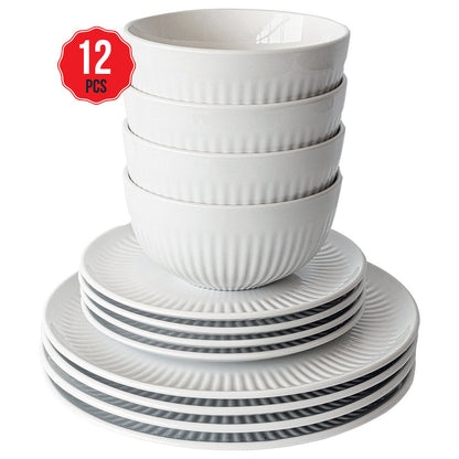 overandback Porcelain Dinnerware Set 12 Piece