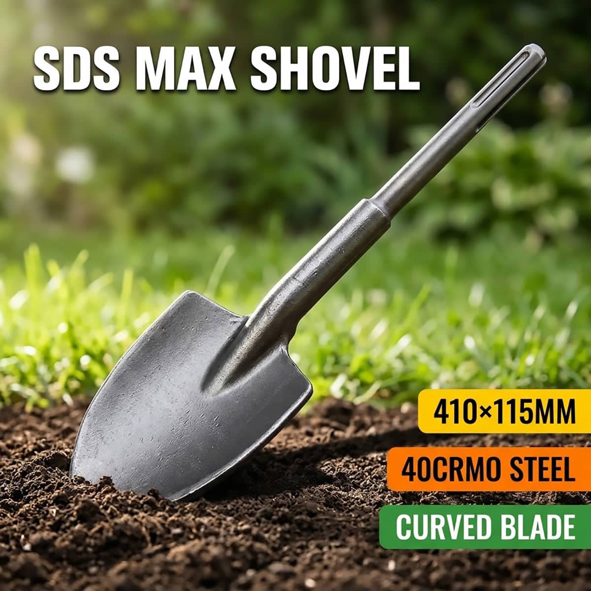 SDS MAX Spade Chisel Bit Semicircle Shovel for Concrete Digging