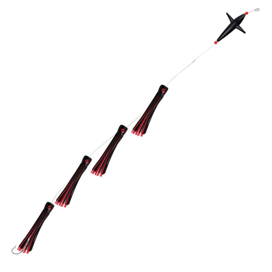 Sea Fishing Lure with UV Glow Effect, 15 cm - Black and Red