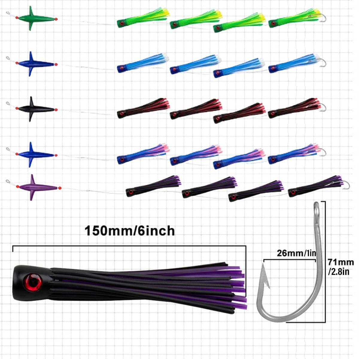 Sea Fishing Lure with UV Glow Effect, 15 cm - Blue and Pink - view 4