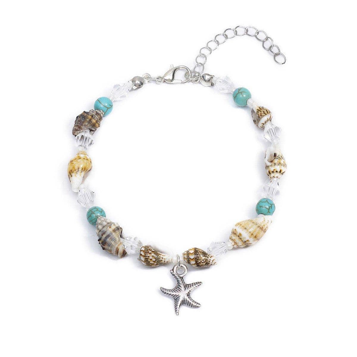 Sea Shell Conch Beaded Anklet for Women - Starfish Anklet