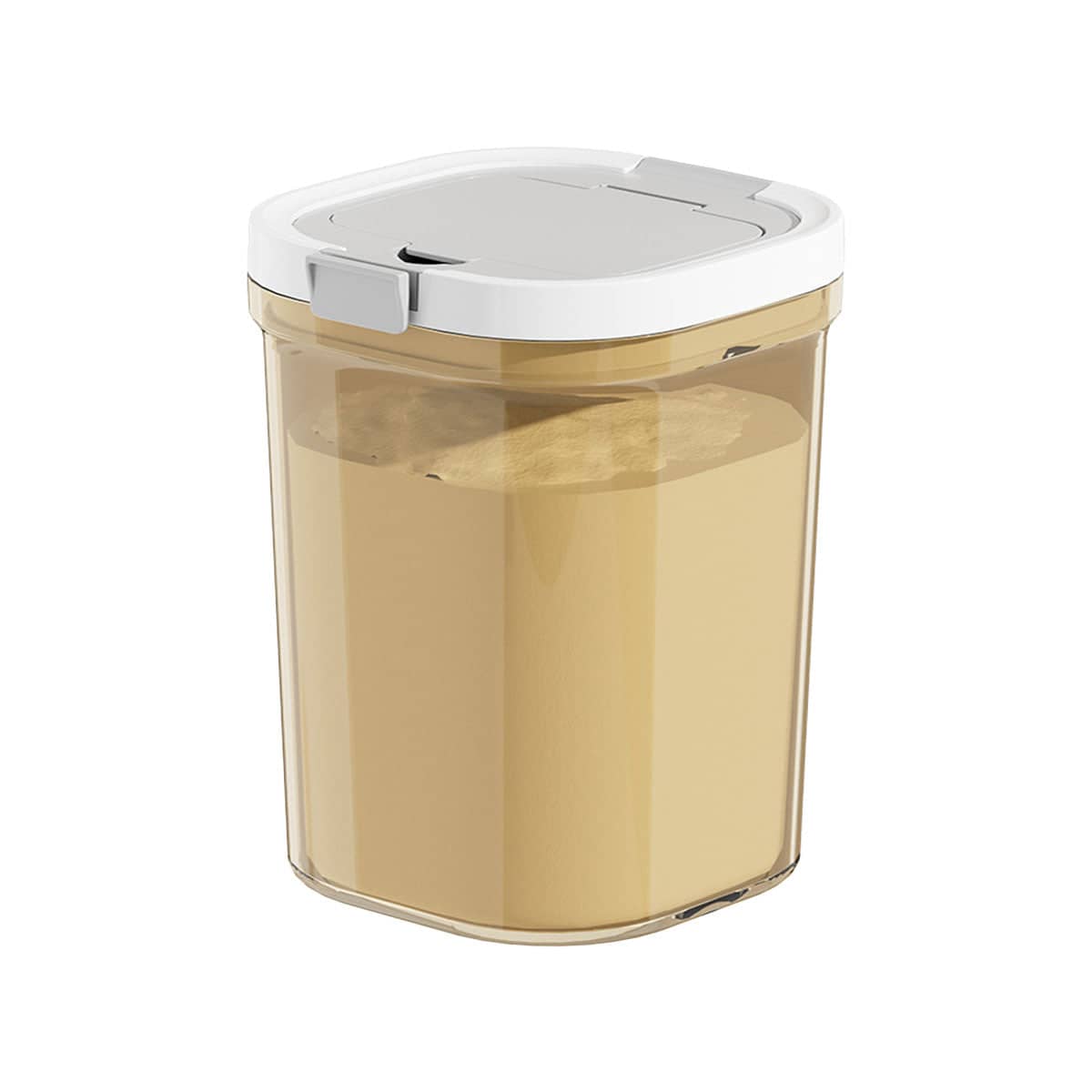 Sealed Milk Powder Storage Container with Spoon - 1300 ml, 12 x 12 x 15 cm