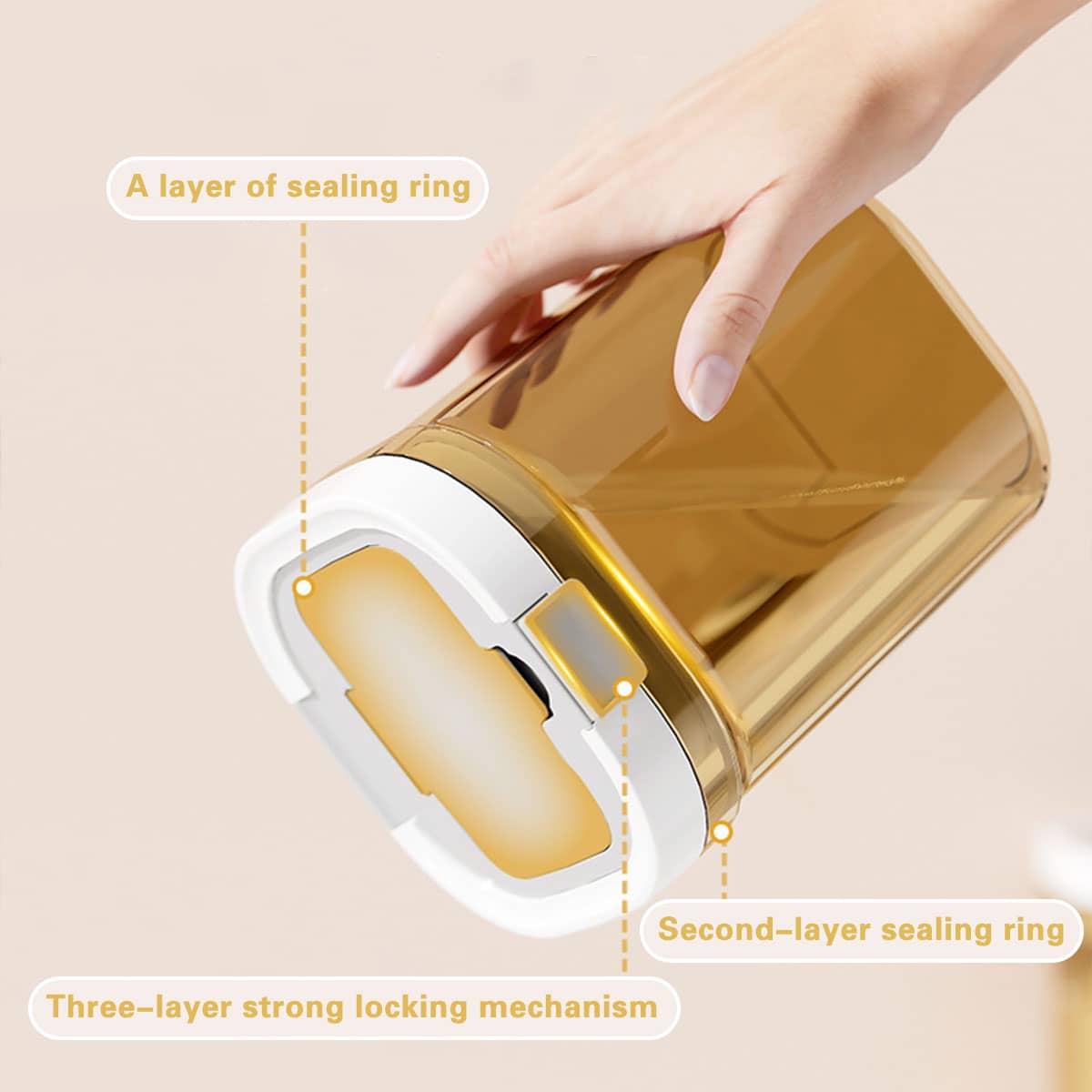 Sealed Milk Powder Storage Container with Spoon - 1300 ml, 12 x 12 x 15 cm - view 5