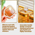Sealed Pantry Storage Jars Set of 6 with Tray, Amber Tinted with Gold Lid Knobs - view 4