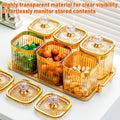Sealed Pantry Storage Jars Set of 6 with Tray, Amber Tinted with Gold Lid Knobs - view 5