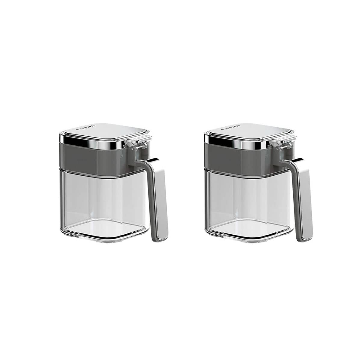 Seasoning Spice Jars with Airtight Lids, Set of 2 - Grey