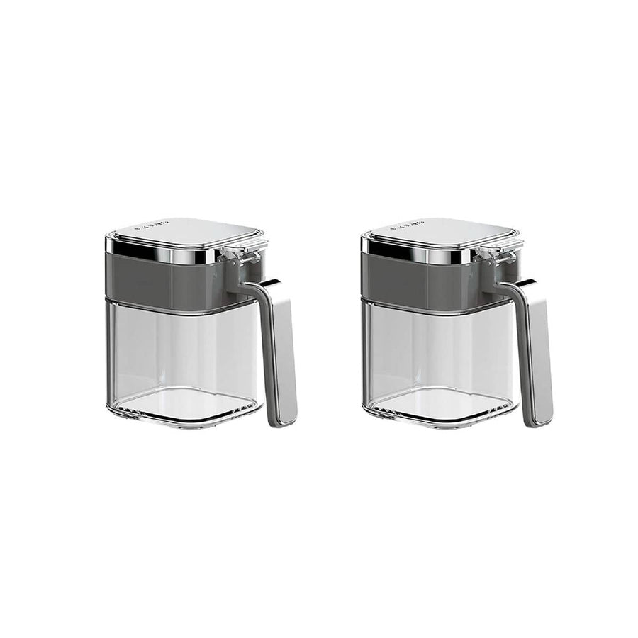 Seasoning Spice Jars with Airtight Lids, Set of 2 - Grey