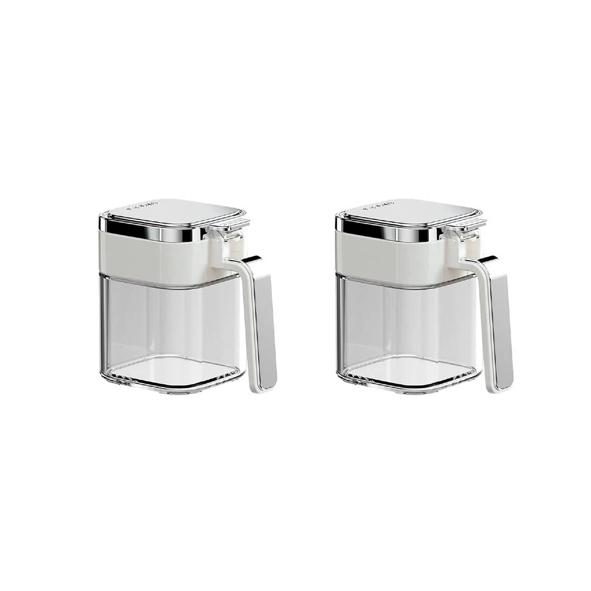 Seasoning Spice Jars with Airtight Lids, Set of 2 - White