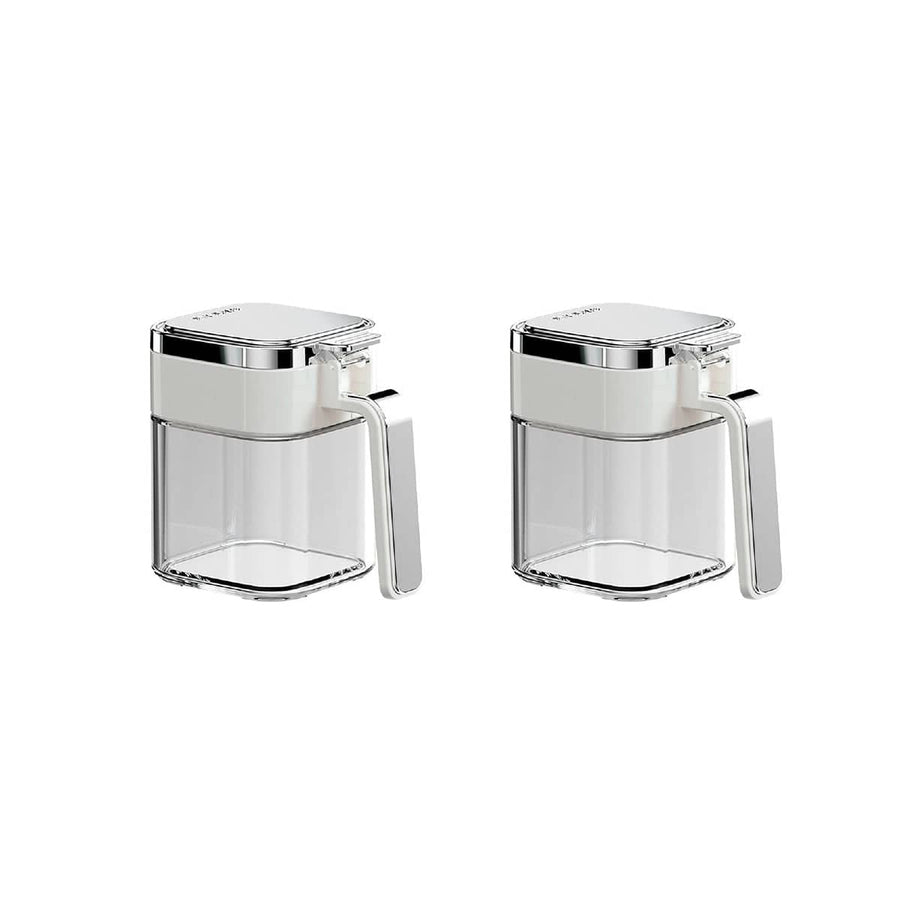 Seasoning Spice Jars with Airtight Lids, Set of 2 - White
