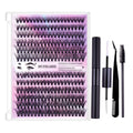 Sectional False Eyelashes Kit, 12 Rows - Black Set