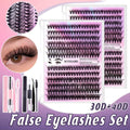 Sectional False Eyelashes Kit, 12 Rows - Black Set - view 2