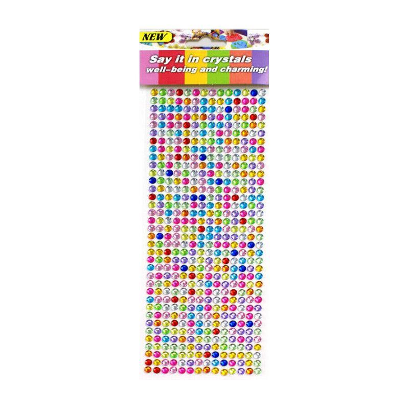 Self-Adhesive Acrylic Rhinestone Stickers, 6 mm, Pack of 504 - Multicolour