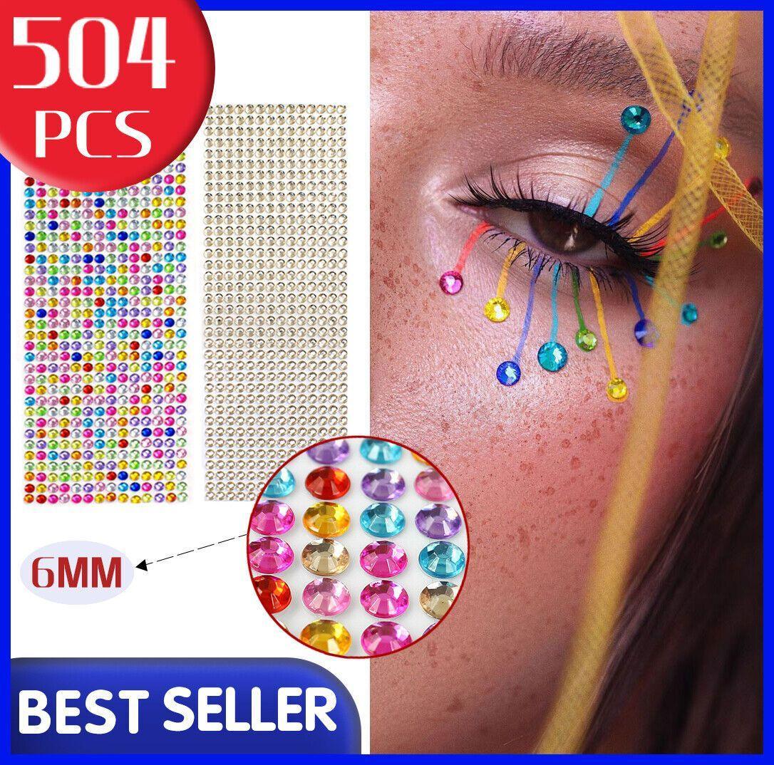 Self-Adhesive Acrylic Rhinestone Stickers, 6 mm, Pack of 504 - Multicolour - view 2