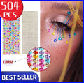 Self-Adhesive Acrylic Rhinestone Stickers, 6 mm, Pack of 504 - Silver - view 2