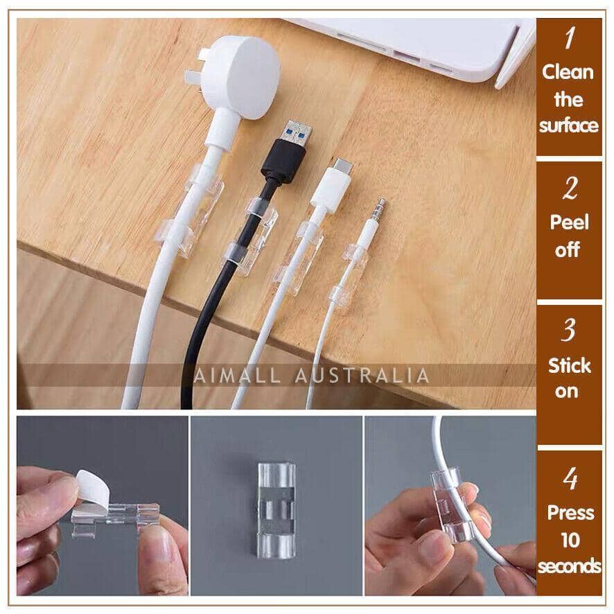 Self-Adhesive Cable Clips Cable Management Holder - Black, Pack of 12 - view 5