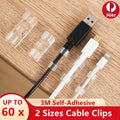 Self-Adhesive Cable Clips - Clear, M Size, Pack of 20 - view 2